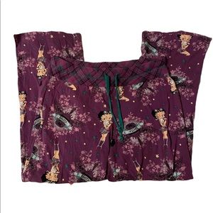 Betty Boop Green Purple Stripe Pajama Pants